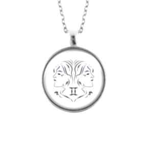 Kolekcja starlight - medalion bliźnięta duży naszyjniki yenoo, znak zodiaku, horoskop