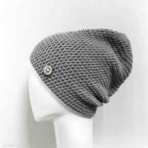 Czapka przejściowa cienka beanie smerf bawełna splotomaniaa, bawełniana, jesienna, wiosenna