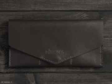 czekoladowa mirons leather goods portfel, portfelik, kopertówka, skóra, skórzana