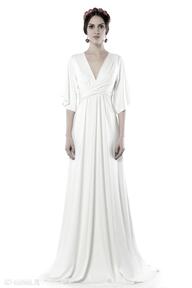 Magdalena maxi white sukienki milita nikonorov ślubna, wieczorowa, biała, długa