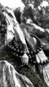 Hebanowy różaniec 108 koralików, głowa buddy biżuteria workshop mayak paciorków, do jogi