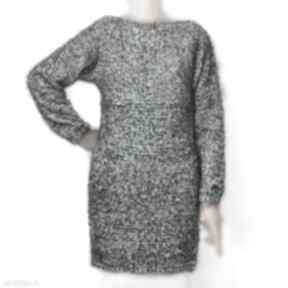 Sweter tunika ręcznie robiona handmade swetry aleksandrab sw