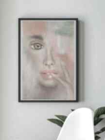 Plakat "przenikanie" 50x70 margo art spojrzenie, kobieta, portret, abstrakcyjny, obraz