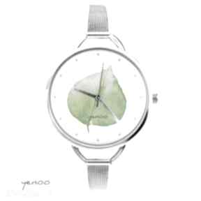 Zegarek, bransoletka - liść zegarki yenoo, stylowy, modny, prezent