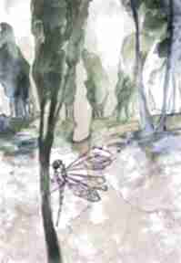 Akwarela i piórko "wyjątkowo optymistyczny artystki plastyka laube adriana art ważka, przyroda