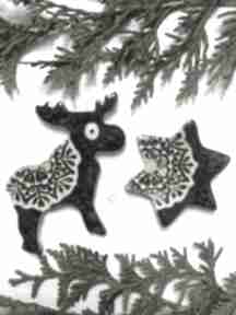 świąteczne: małe prezenty na magnesy na święta ceramika ana