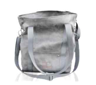 Szara sportowa z zamszu ekologicznego w kształcie prostokąta torebki bags philosophy torba