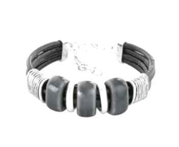 beads graphite black grafit rzemień bransoleta kolorze