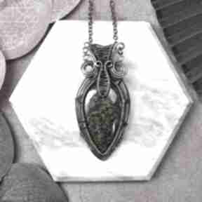 Miedziany wisiorek wire wrapping agatem dragon blood #425 wisior