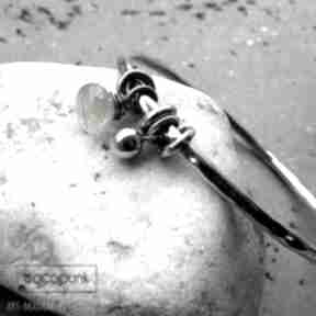Srebro kwarc rutylem bransoleta zawieszkami kamieniem srebrna