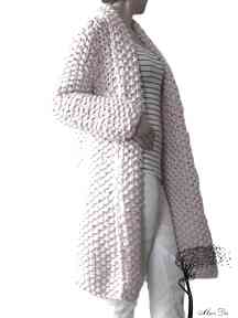 różowy #3 swetry mon du sweter, gruby, merino, druty