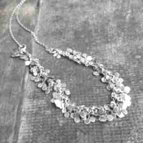 Naszyjnik - srebrne listki naszyjniki treendy ze srebra, metaloplastyka, oksydowane, biżuteria