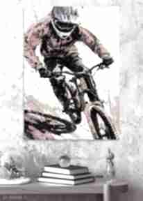 Rowerzysta bmx - wydruk na płótnie 50x70 cm B2 justyna jaszke obraz, grafika z rowerem
