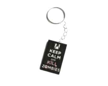 and zombies breloki poli glinka design brelok, keep, calm, kill, zombie, decoupage