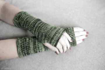 Mitenki zielone melanż rękawiczki hermina jesienne, zimowe