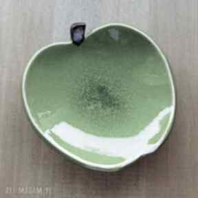 Zielone jabłuszko - miseczka ceramika pracownia ako jabłko, fusetka, owoce