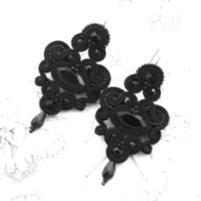 Kolczyki wieczorowe celine black kavrila soutache, sutasz, orientalne