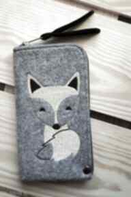 Filcowe etui na telefon - lisek happy art smartfon, pokrowiec, futerał, prezent, lis, fox