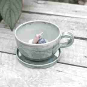 do herbaty z ślimaka kawy morska trawa blue ok 350 ml ceramika azul horse z ślimakiem
