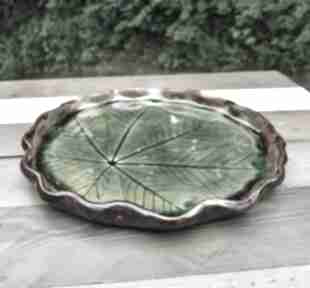 Ceramiczna patera, liść kasztanowca 26cm c 517 ceramika shiraja, do serwowania - talerz