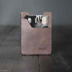 Minimalistyczny męski ręcznie wild leather skórzany, portfel, dla szyty, prezent