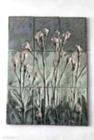 Zestaw kafli "kwiaty" ceramika ceramystiq studio dekory ceramiczne, obraz