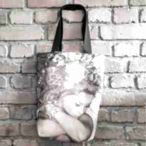 Torba wrzutka na prezent zakupowa ramię krasanka torebka shopper, motyw kobieta, handmade