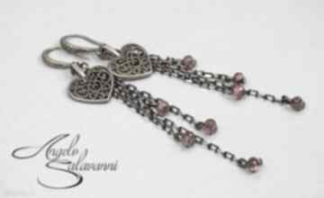 Angelo 8cm girlandy ażurowe salavanni kolczyki, łańcuszki, kryształki, chwost, serce