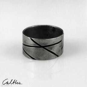 Skosy - metalowa obrączka rozm 18 191023-03 caltha pierścionek, męska, minimalistyczna