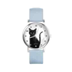 mały - czarny, niebieski zegarki yenoo zegarek, silikonowy pasek, kot, dziecięcy