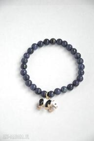 Bracelet by sis: panda w kamianich półszlachetnych kamienie, charmsa, prezent, bransoletka