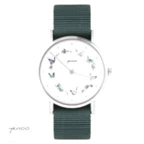 yenoo - kolorowy morski, zegarki zegarek, nato, pasek, wianek, motyl, kwiaty