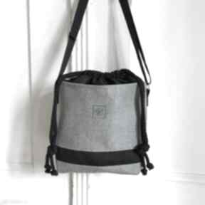 Torebka april mini szara z czarnym na ramię wyczarowane, crossbody bag, dla kobiet