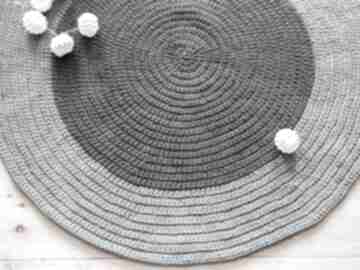 Dywan 110 cm ze sznurka bawełnianego rabarbar handmade, sznurek, szary