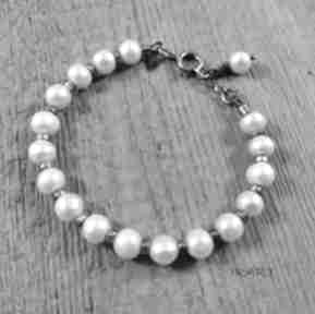 Srebrna bransoletka z białej perły 480 irart perła, srebro 925