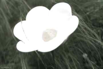 Kwiat ceramiczny ogrodowy śr 17,5 cm biały - poidełko dla owadów ceramika reniflora, ogród