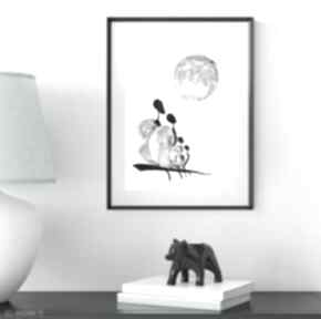 Grafika A4 malowana ręcznie, abstrakcja, styl skandynawski, czarno biała, 2695560