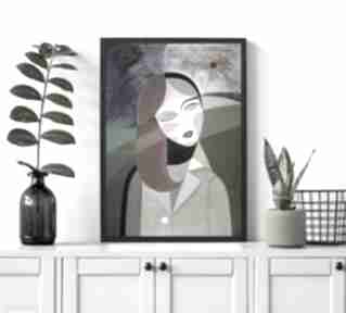 Plakat 50x70 cm - zielona cisza plakaty gabriela krawczyk, wydruk, kobieta, postać