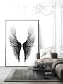 Plakat skrzydła - format 61x91 cm hogstudio do salonu, plakaty, domu, wnętrza, czarno biały
