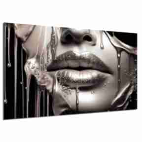 Obraz na ścianę betonową usta x7 pop art 120x80 ale obrazy, kobieta, twarz