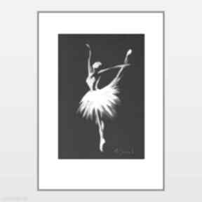 " baletnica II ręcznie malowana grafika A4 ajan art balet - nowoczesne obrazy, do salonu