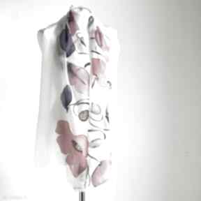 Jedwabny szal malowany ręcznie, wyjątkowy prezent: kolorowy szaliki