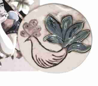 Dekor ceramiczny z ptakiem ceramika wooden love, dekoracja ścienna, ptak, kolorowy, kafel