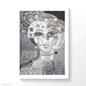 Plakat 30x40 cm - kokietka plakaty gabriela krawczyk, wydruk, grafika, postać, kobieta