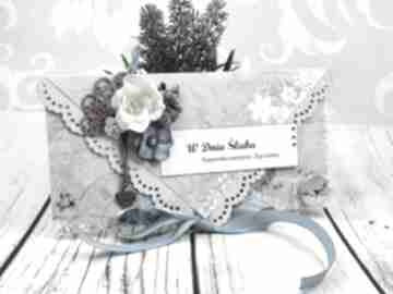 Ślubna kartka, kopertówka k82 scrapbooking shiraja na ślub prezent, koperta okolicznościowa