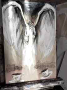 "anioł dobrych wiadomości" obraz akrylowy na płótnie 60x40cm adriana laube art - wyjątkowy