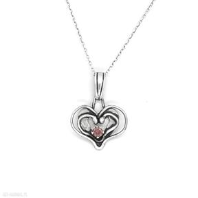 Srebrny naszyjnik serce z cyrkonią vol2 ladyc, biżuteria serduszko, dla zakochanych