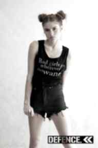 Bad girls t-shirt black defence koszulki modne