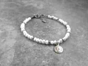 Bransoletka z perełek lahovska perły hodowlane, z perłami, delikatna biżuteria, srebro, prezent