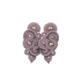 Kolczyki mirino magenta kavrila soutache, rękodzieło, stylowe, rubinowe, klasyczne